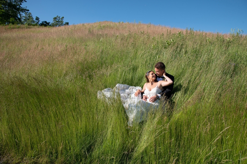 The young couple on Eagle Nest Golf hills for their photoshoot.