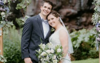 A nature-filled wedding ceremony in the open outdoors is what this couple opted for.