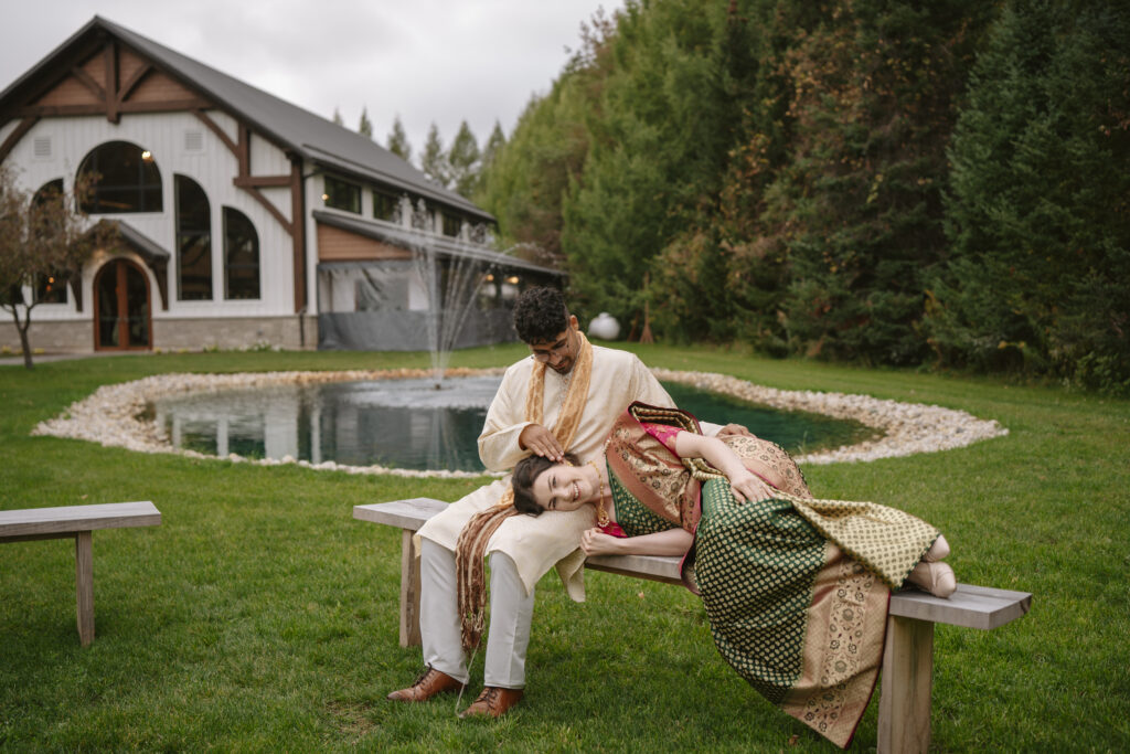 BB200304(1) . At Erin Estate, ceremonies take place in a secluded forest clearing that feels magical and intimate.