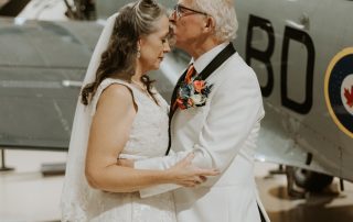 Christine & Ervin’s breathtaking Canadian Warplane Heritage Museum wedding is the perfect inspiration for couples looking to break away from tradition and elevate their love story—literally and figuratively.
